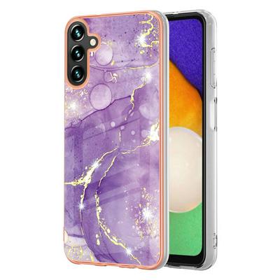 For Samsung Galaxy A55 IMD Marble Pattern Electroplated Phone Case IMD 2.0mm TPU Skin Anti-Scratch Cover