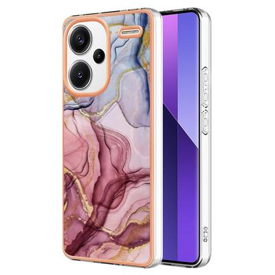 For Xiaomi Redmi Note 13 Pro Plus 5G IMD Marble Pattern Electroplated Phone Case IMD 2.0mm TPU Skin Anti-Scratch Cover