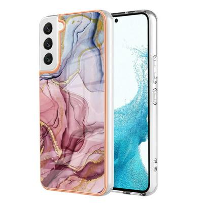 For Samsung Galaxy S23 IMD Marble Pattern Electroplated Phone Case IMD 2.0mm TPU Skin Anti-Scratch Cover