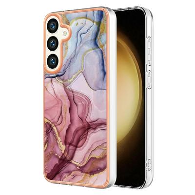 For Samsung Galaxy S24 IMD Marble Pattern Electroplated Phone Case IMD 2.0mm TPU Skin Anti-Scratch Cover