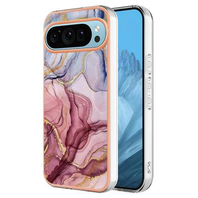 For Google Pixel 9 Pro IMD Marble Pattern Electroplated Phone Case IMD 2.0mm TPU Skin Anti-Scratch Cover