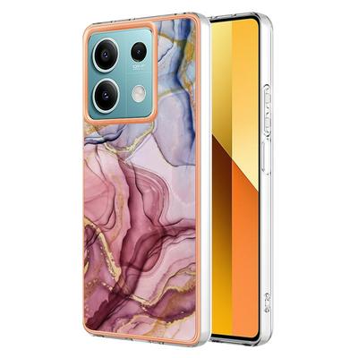 For Xiaomi Redmi Note 13 5G IMD Marble Pattern Electroplated Phone Case IMD 2.0mm TPU Skin Anti-Scratch Cover