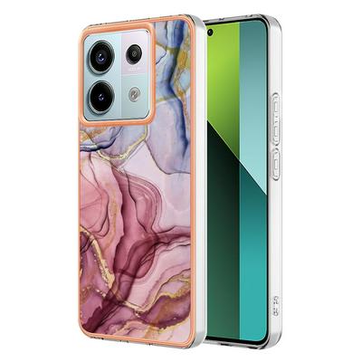 For Xiaomi Redmi Note 13 Pro 5G IMD Marble Pattern Electroplated Phone Case IMD 2.0mm TPU Skin Anti-Scratch Cover