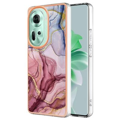 For Oppo Reno 11 5G IMD Marble Pattern Electroplated Phone Case IMD 2.0mm TPU Skin Anti-Scratch Cover
