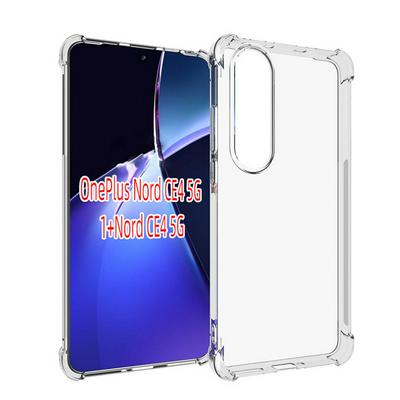 OnePlus Nord CE 4 Anti-Fingerprint Non-Slip Waterproof Four Corners Shockproof Transparent Soft TPU Back Cover Protective Case
