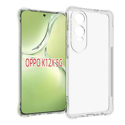 OnePlus Nord CE 4 Lite / Oppo K12X 5G Anti-Fingerprint Non-Slip Waterproof Four Corners Shockproof Transparent Soft TPU Back Cover Protective Case
