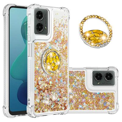 For Motorola Moto G Play 5G 2024/Moto G 5G 2024 Core Bling Diamond Ring Buckle Anti-fall Quicksand Soft TPU Back Cover Phone Case