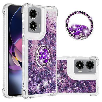 For Motorola Moto G Stylus 5G 2024 Core Bling Diamond Ring Buckle Anti-fall Quicksand Soft TPU Back Cover Phone Case
