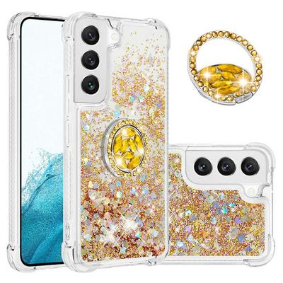 For Samsung Galaxy S23 Core Bling Diamond Ring Buckle Anti-fall Quicksand Soft TPU Back Cover Phone Case
