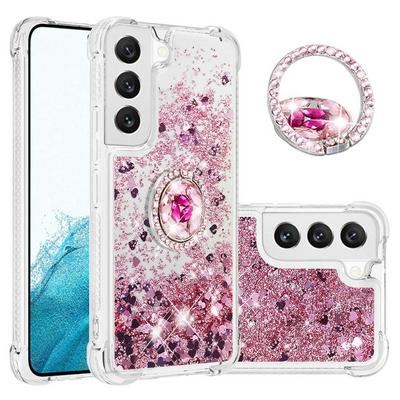For Samsung Galaxy S23 Plus Core Bling Diamond Ring Buckle Anti-fall Quicksand Soft TPU Back Cover Phone Case