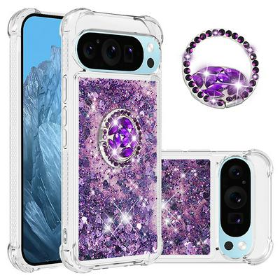 For Google Pixel 9 Core Bling Diamond Ring Buckle Anti-fall Quicksand Soft TPU Back Cover Phone Case