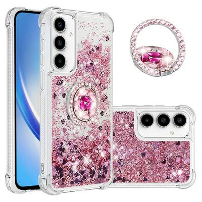 For Samsung Galaxy A56 Bling Diamond Ring Buckle Anti-fall Quicksand Soft TPU Back Cover Phone Case
