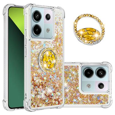 For Xiaomi Redmi Note 13 Pro 5G Core Bling Diamond Ring Buckle Anti-fall Quicksand Soft TPU Back Cover Phone Case