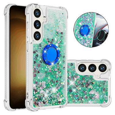 For Samsung Galaxy S24 Core Bling Diamond Ring Buckle Anti-fall Quicksand Soft TPU Back Cover Phone Case