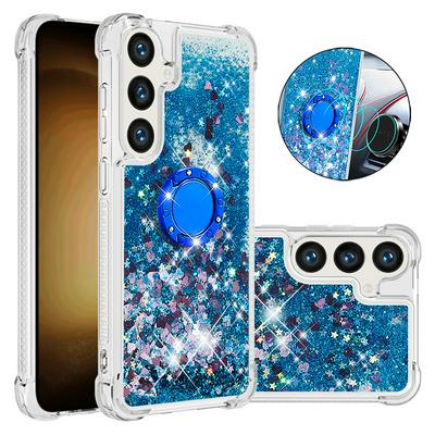For Samsung Galaxy S24 FE Core Bling Diamond Ring Buckle Anti-fall Quicksand Soft TPU Back Cover Phone Case