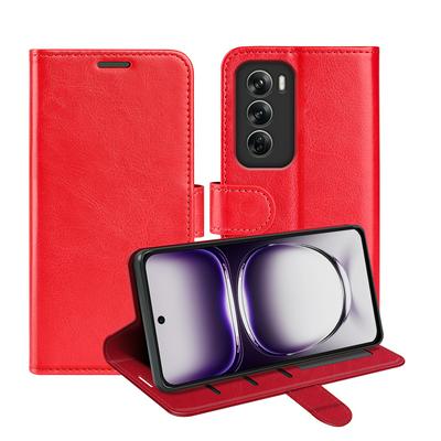 For Oppo Reno 12 Pro 5G R64 Pattern Single Folded Edge Folio Flip Leather Wallet Phone Case