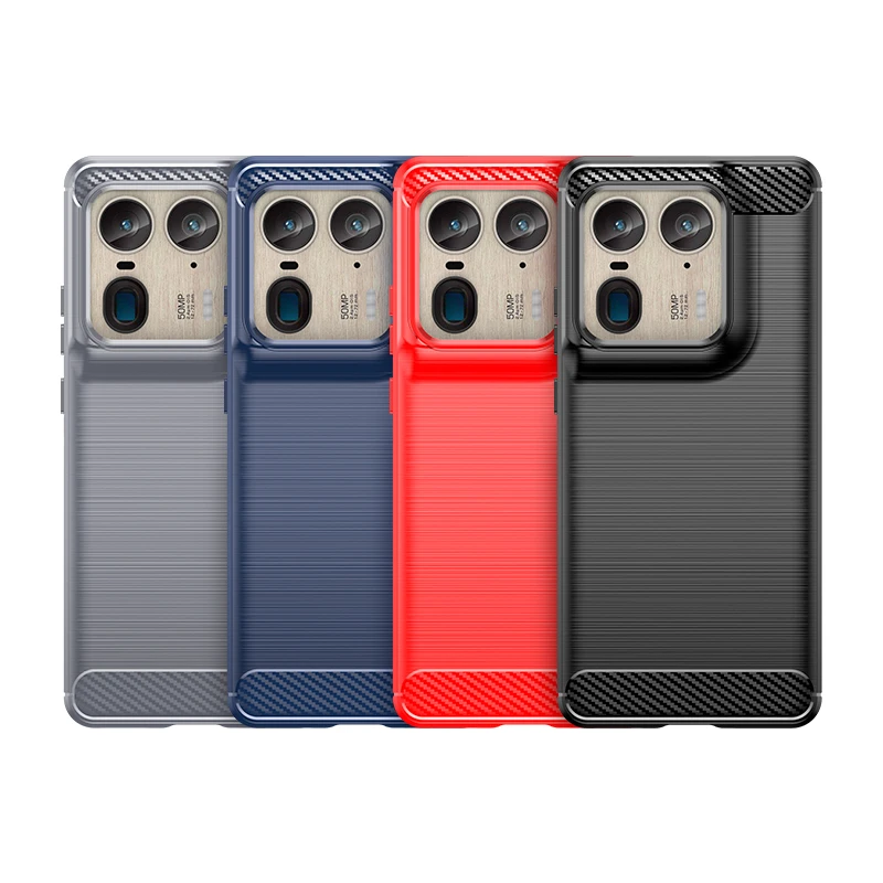 For Motorola Edge 50 Uitra / X50 Ultra Carbon Fiber Drawing Series Scratch Resistant Shock Absorption Soft TPU Back Cover Case