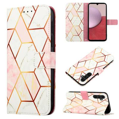 For Samsung Galaxy A15 Marble Pattern Scratch Resistant Magnetic Buckle Flip Leather Case with Wrist Strap