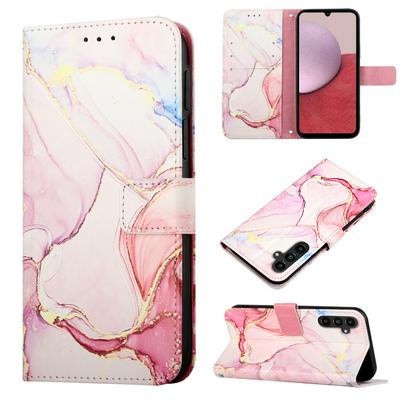 For Samsung Galaxy S23 FE Marble Pattern Scratch Resistant Magnetic Buckle Flip Leather Case with Wrist Strap
