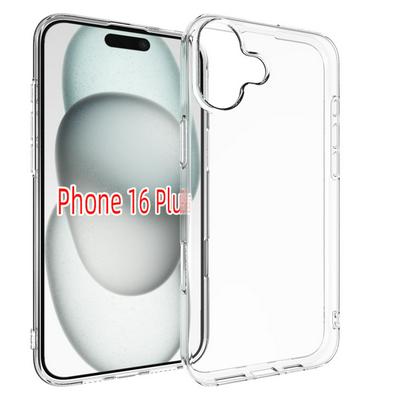 For iPhone 16 Plus Transparent Shockproof Scratch Resistant Soft TPU Back Cover Case