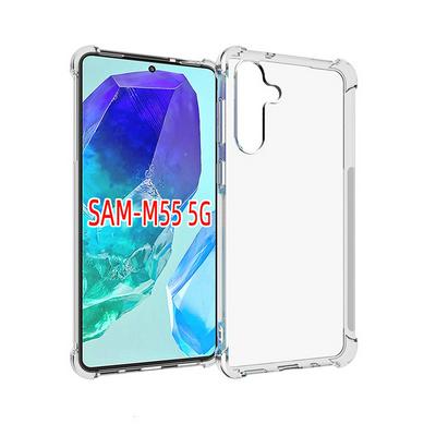 Samsung Galaxy M55 5G Anti-Fingerprint Non-Slip Waterproof Four Corners Shockproof Transparent Soft TPU Back Cover Protective Case