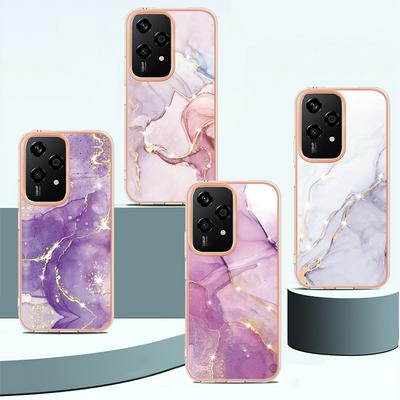 For Honor 200 Lite IMD Marble Pattern Electroplated Phone Case IMD 2.0mm TPU Skin Anti-Scratch Cover