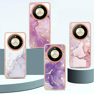 For Honor X9b IMD Marble Pattern Electroplated Phone Case IMD 2.0mm TPU Skin Anti-Scratch Cover