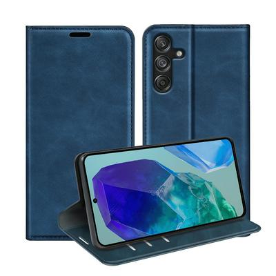 For Samsung Galaxy M55 5G/C55 5G/F55 5G Skin Feel Magnetic Attraction Flip Leather Wallet Case with Card Slot and Stand