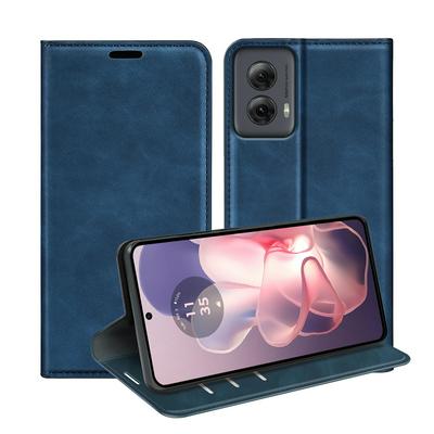 For Motorola Moto G Power 5G 2024 Skin Feel Magnetic Attraction Flip Leather Wallet Case with Card Slot and Stand