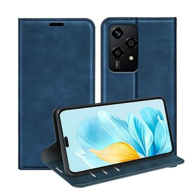 For Honor 200 Lite Skin Feel Magnetic Attraction Flip Leather Wallet Case with Card Slot and Stand