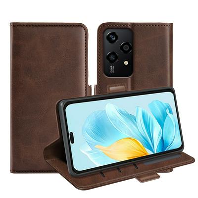 For Honor 200 Lite Double Buckle Wallet Style Folio Flip Leather Case with Stand and Card Slots Function