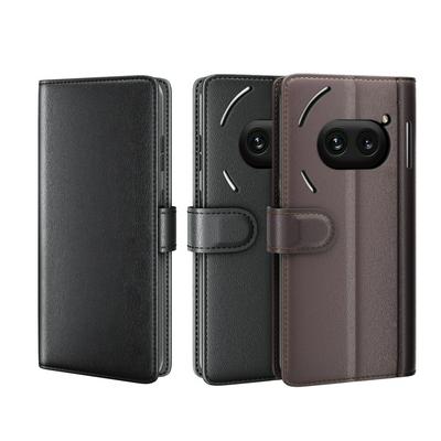 for Nothing Phone 2A Side Flip Wallet Style Genuine Leather + Soft TPU Card Slots with Stand and Magnetic Buckle Case 
