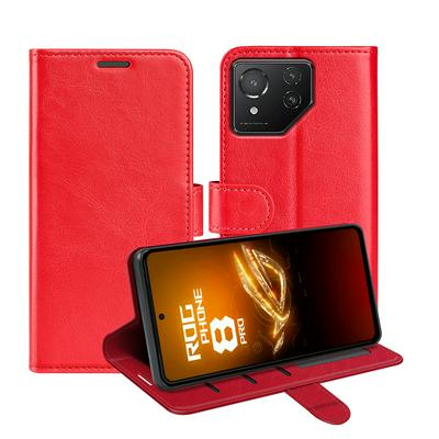 For Asus ROG Phone 8/8 Pro R64 Pattern Single Folded Edge Folio Flip Leather Wallet Phone Case