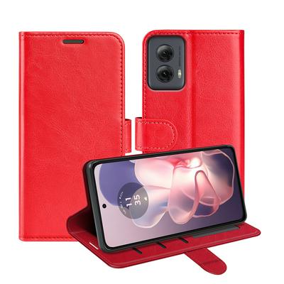 For Motorola Moto G Power 5G 2024 R64 Pattern Single Folded Edge Folio Flip Leather Wallet Phone Case