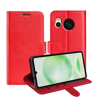 For Sharp Sense 8 R64 Pattern Single Folded Edge Folio Flip Leather Wallet Phone Case