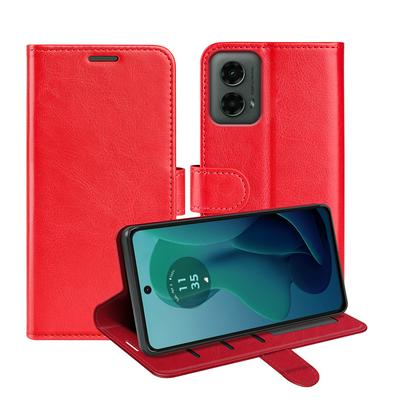 For Motorola Moto G 5G 2024 R64 Pattern Single Folded Edge Folio Flip Leather Wallet Phone Case