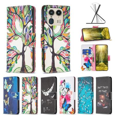 For Motorola Moto Edge 50 Ultra Color Painted Side Flip Scratch Resistant PU Leather Wallet Phone Case