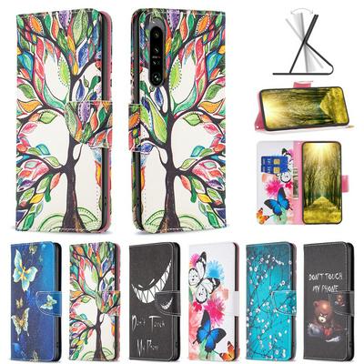 For Sony Xperia 1 VI Color Painted Side Flip Scratch Resistant PU Leather Wallet Phone Case