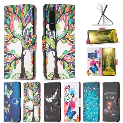 For Sony Xperia 5 VI Color Painted Side Flip Scratch Resistant PU Leather Wallet Phone Case