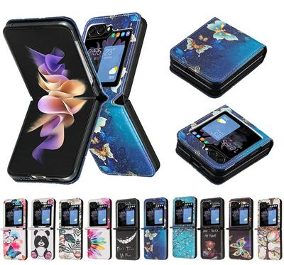 For Samsung Galaxy Z Flip 6 Color Painted Side Flip Scratch Resistant PU Leather Wallet Phone Case