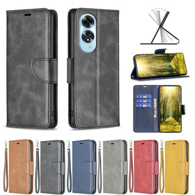 For Oppo A60 4G Solid Color Sheep Pattern Scratch Resistant Wallet Leather Case