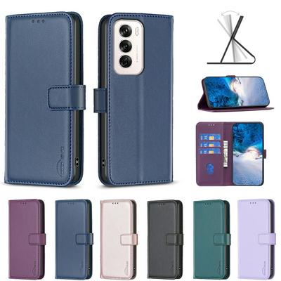 BINFEN COLOR BF17 For Oppo Reno 12 PU Leather Wallet Case Magnetic Folio Flip Stand Phone Cover