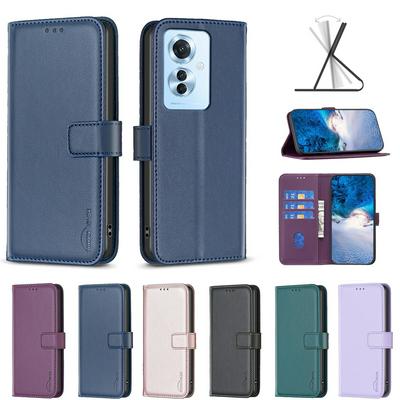 BINFEN COLOR BF17 For Oppo Reno 11F PU Leather Wallet Case Magnetic Folio Flip Stand Phone Cover
