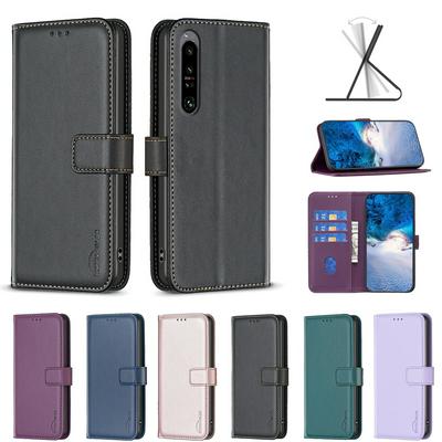 BINFEN COLOR BF17 For Sony Xperia 1 VI PU Leather Wallet Case Magnetic Folio Flip Stand Phone Cover