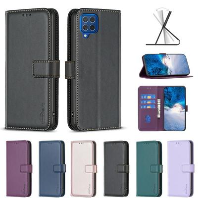 BINFEN COLOR BF17 For Samsung Galaxy M62/F62 PU Leather Wallet Case Magnetic Folio Flip Stand Phone Cover