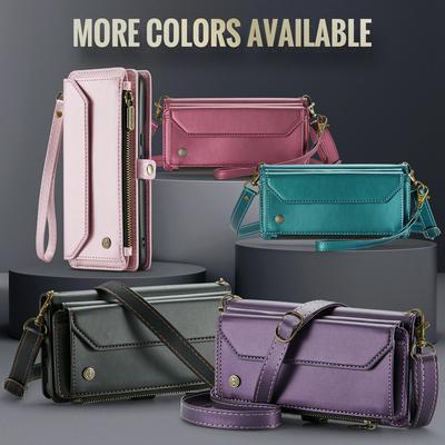 CASEME C36 Series For Google Pixel 8 Pro Case Leather Magnetic Handbag Zipper Pocket Phone Cover