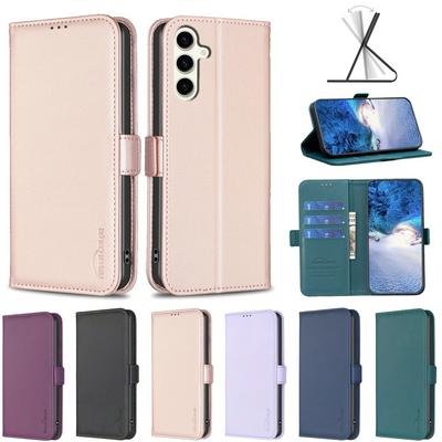 BINFEN COLOR BF31 For Samsung Galaxy S24 FE Case PU Leather+TPU Magnetic Stand Wallet Phone Cover