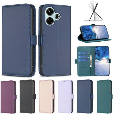 BINFEN COLOR BF31 For Xiaomi Redmi 13 4G/Poco M6 4G Case PU Leather+TPU Magnetic Stand Wallet Phone Cover