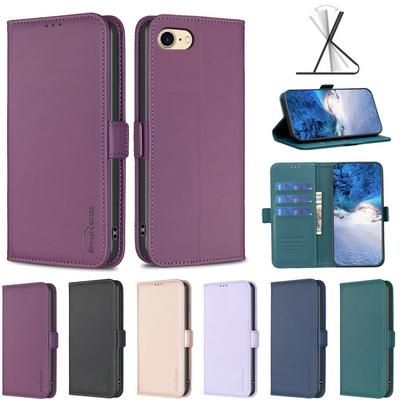 BINFEN COLOR BF31 For iPhone SE 4 Case PU Leather+TPU Magnetic Stand Wallet Phone