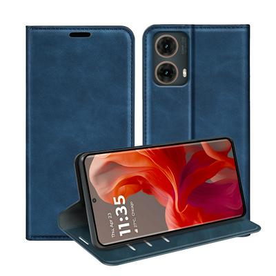 For Motorola Moto G85 5G Skin Feel Magnetic Attraction Flip Leather Wallet Case with Card Slot and Stand